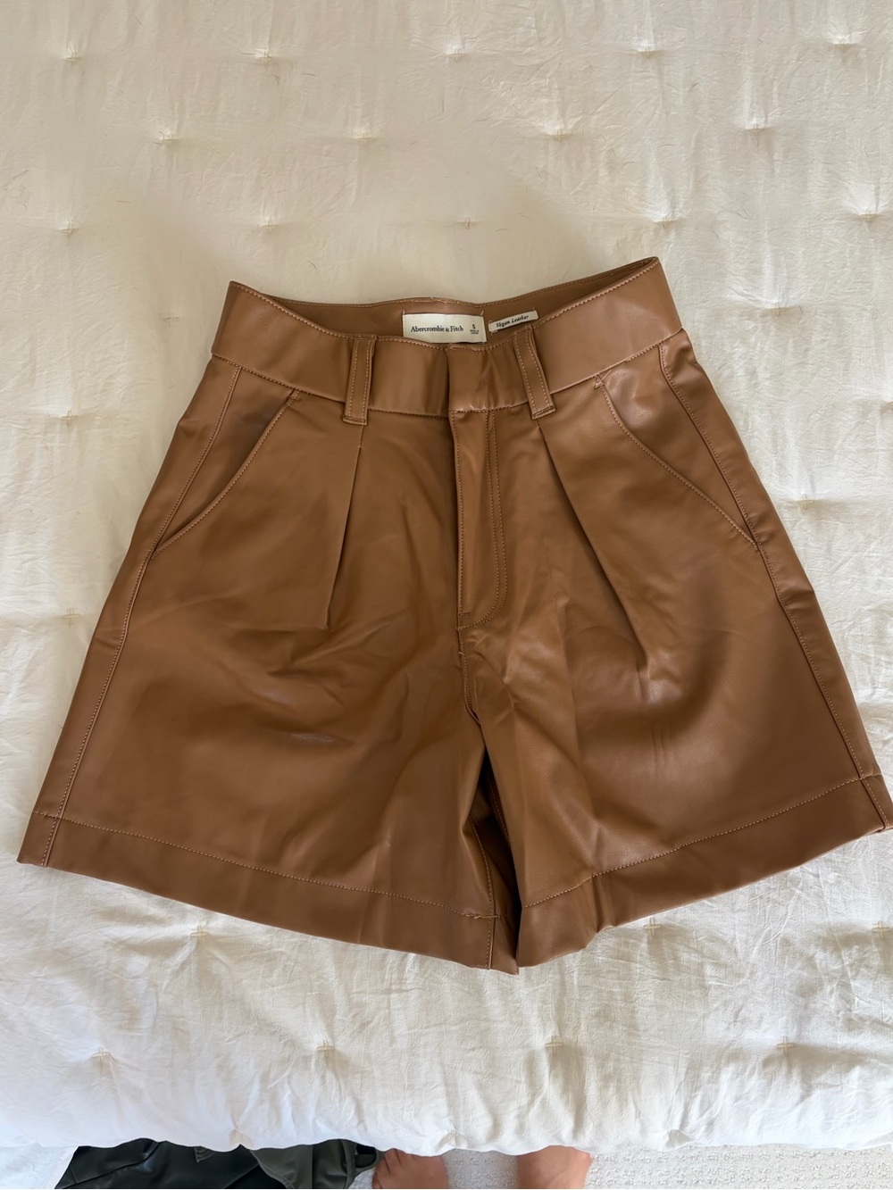 Abercrombie & Fitch Brown Faux Leather Bermuda Shorts